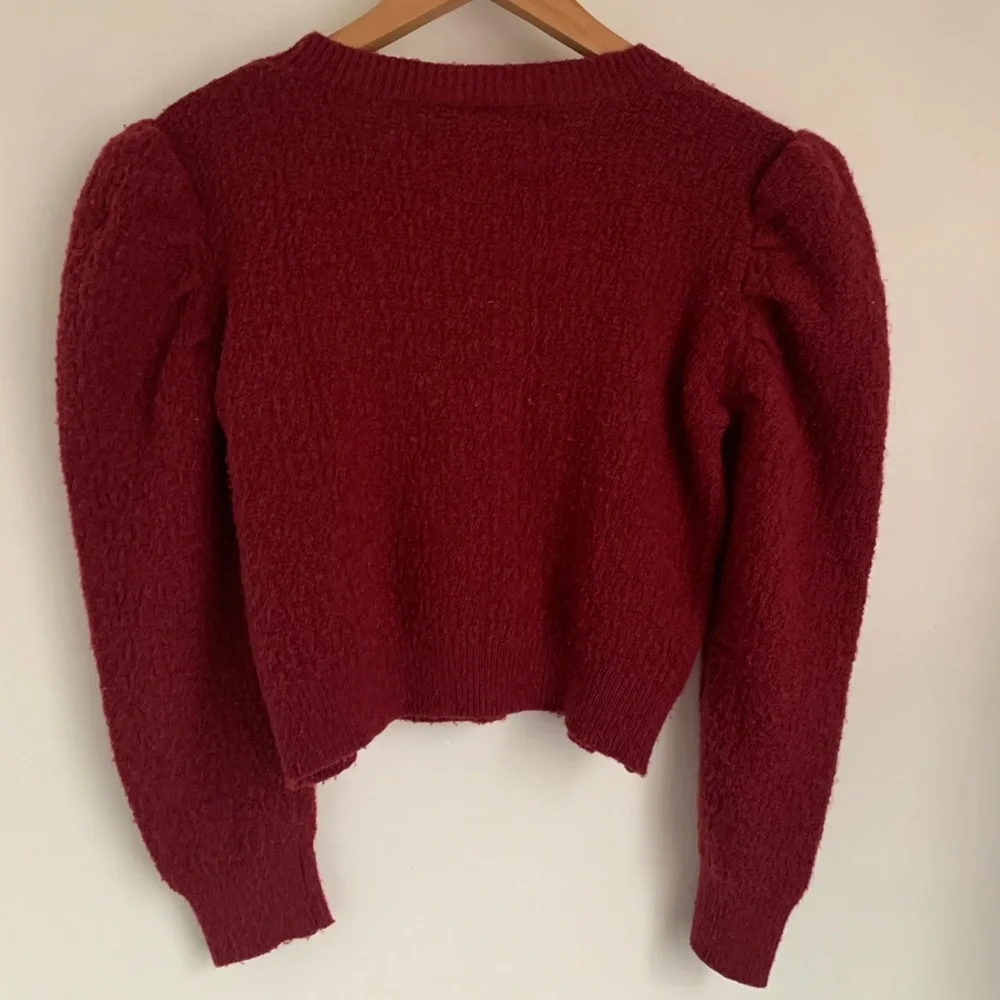 Lili Sidonio by Molly Bracken Burgundy Puff Sleeve Sweater - Picture 6 of 9
